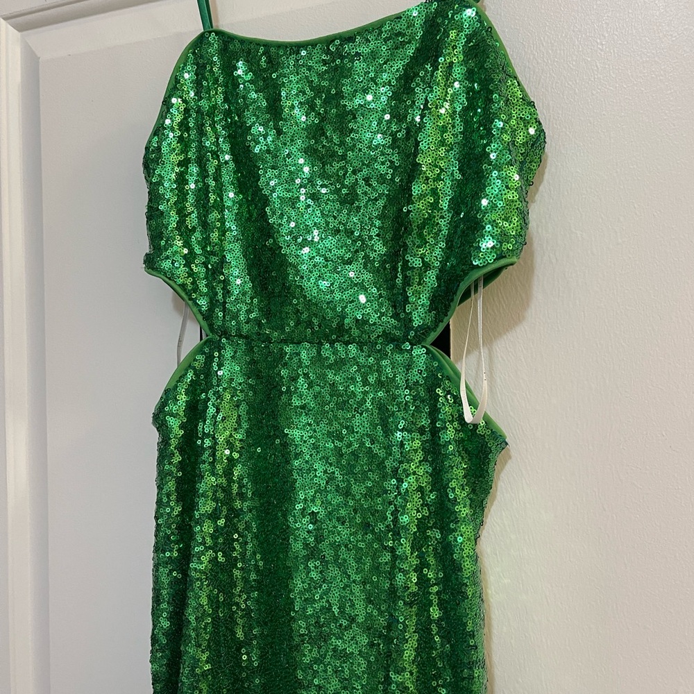 LULUS Shining Glam Green Sequin Cutout Bodycon Mini Dress - Picture 7 of 10